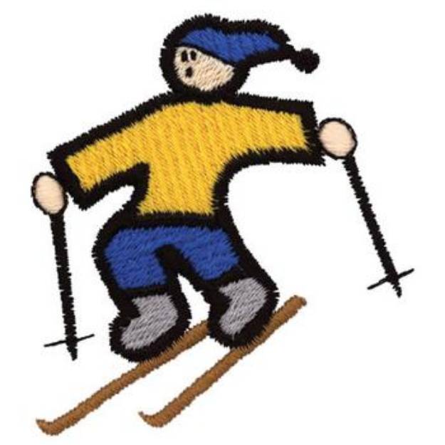 Picture of Skier Machine Embroidery Design