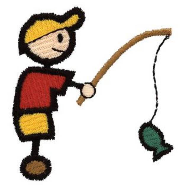 Picture of Boy Fishing Machine Embroidery Design