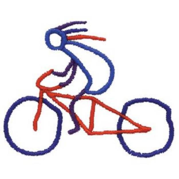 Picture of Bicyclist Machine Embroidery Design