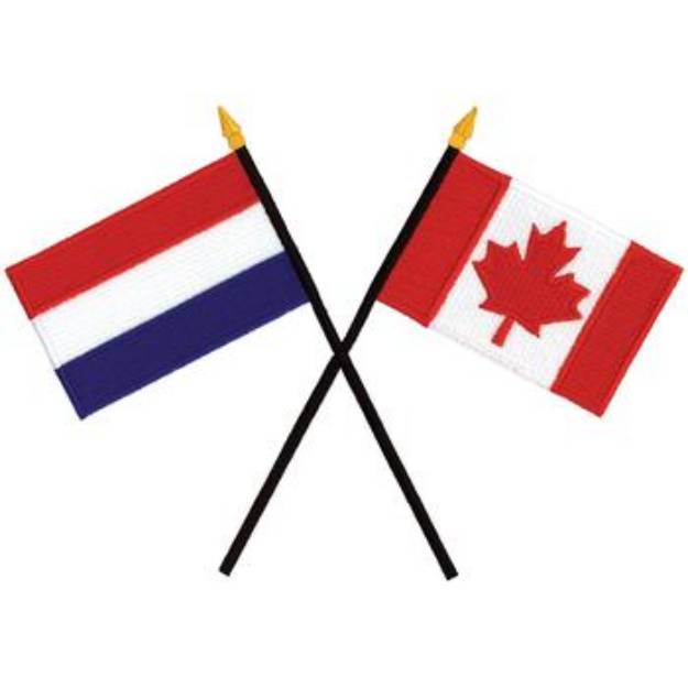 Picture of Canada & Netherlands Flags Machine Embroidery Design