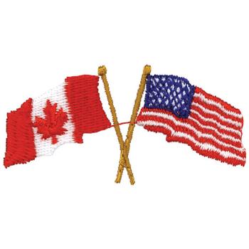 USA & Canada Flags Machine Embroidery Design