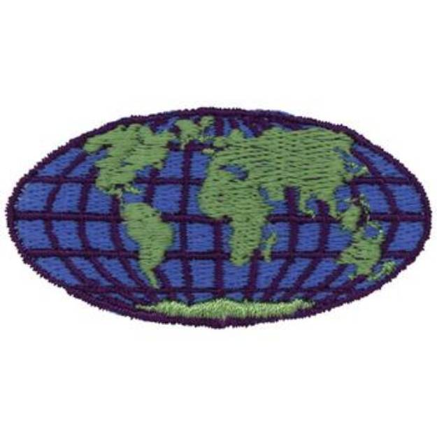 Picture of Globe Machine Embroidery Design