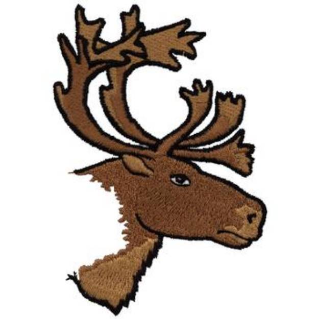 Picture of Caribou Head Machine Embroidery Design