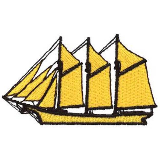 Picture of Sailboat Machine Embroidery Design