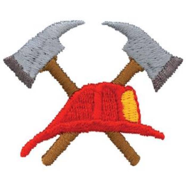 Picture of Fireman Hat and Axes Machine Embroidery Design