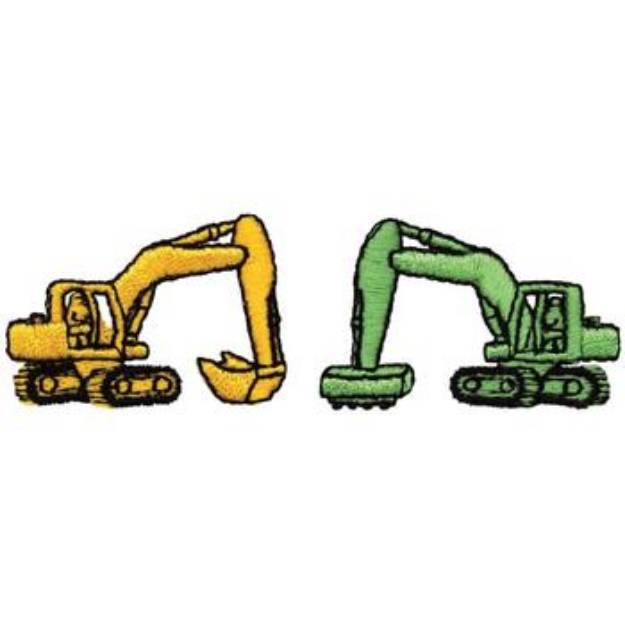 Picture of Two Excavators Machine Embroidery Design