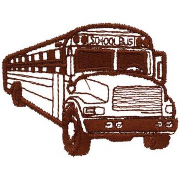 Picture of Schoolbus outline Machine Embroidery Design