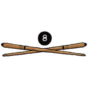 8 Ball and Cues Machine Embroidery Design