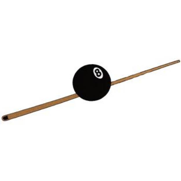 Picture of Pool Cue & 8 Ball Machine Embroidery Design