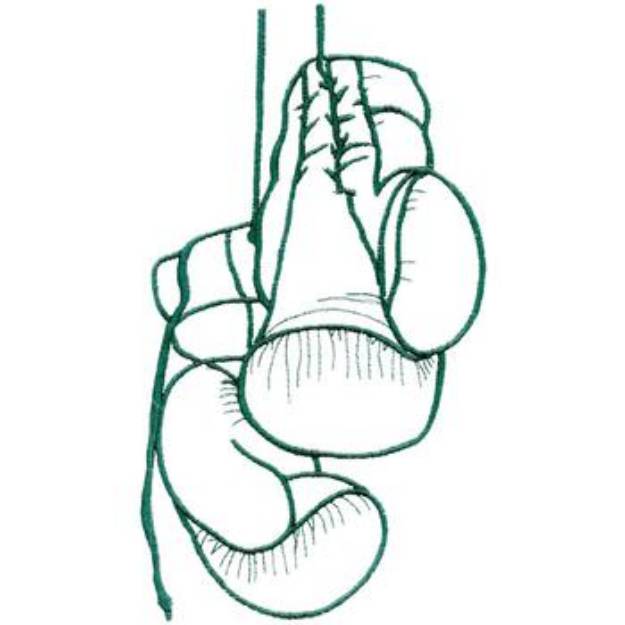 Picture of Boxing Gloves Outline Machine Embroidery Design