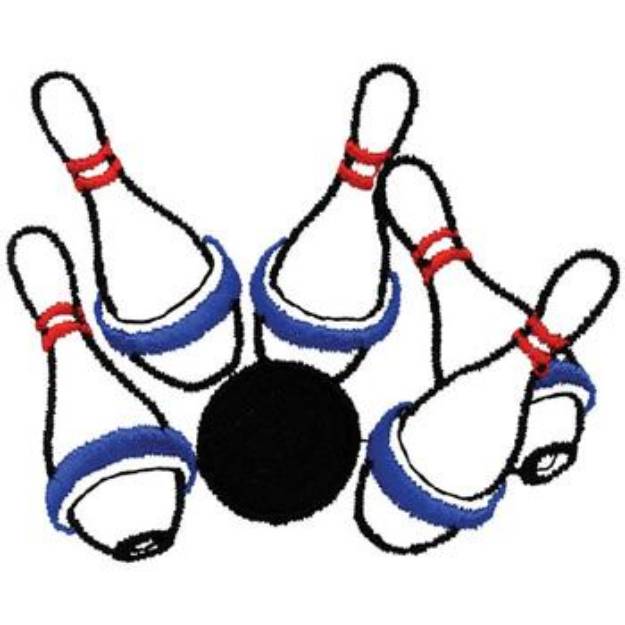 Picture of Bowling Outline Machine Embroidery Design