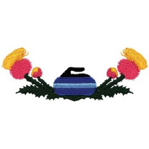 Picture of Curling Rock & Flower Machine Embroidery Design