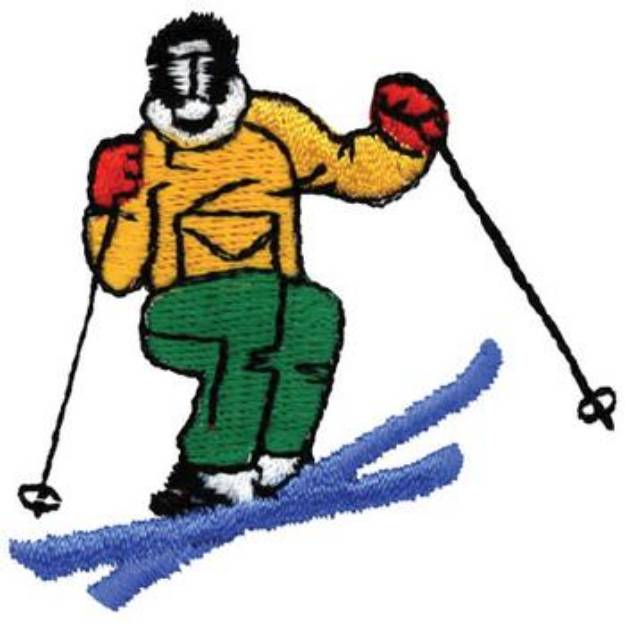 Picture of Skier Machine Embroidery Design