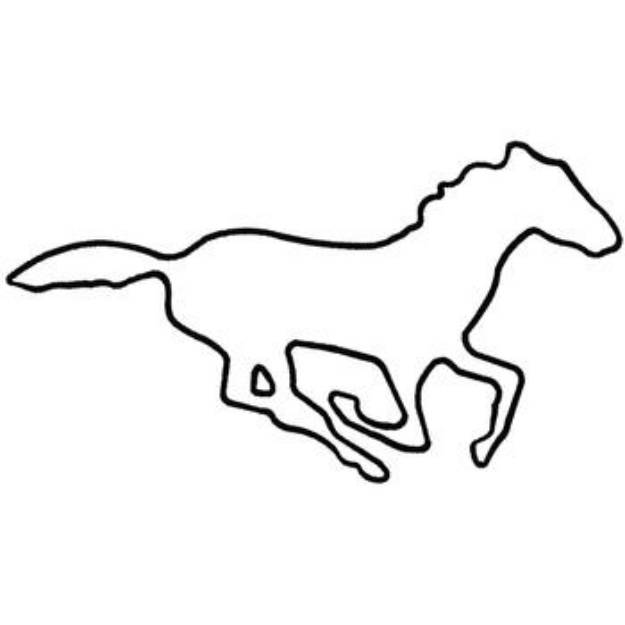 Picture of Mustang Outline Machine Embroidery Design