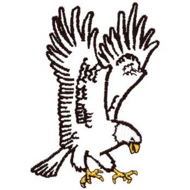 Picture of Eagle Outline Machine Embroidery Design