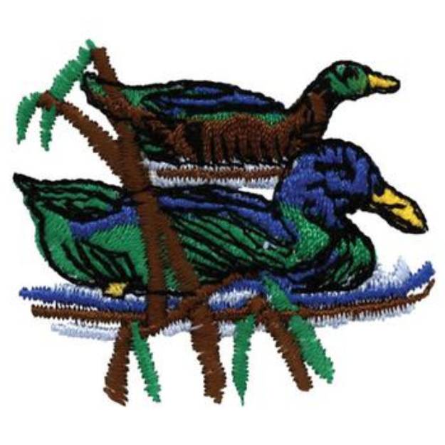 Picture of Mallard Ducks Machine Embroidery Design