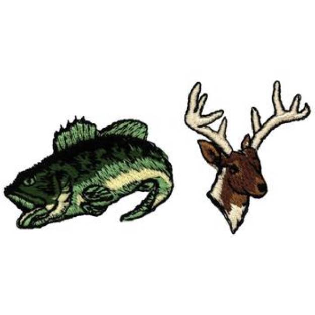 Picture of Fish And Deer Machine Embroidery Design