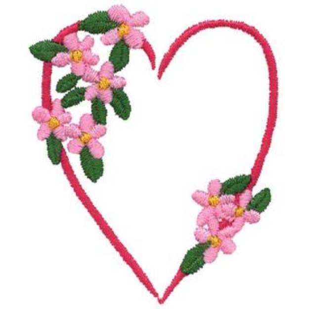 Picture of Flowered Heart Machine Embroidery Design