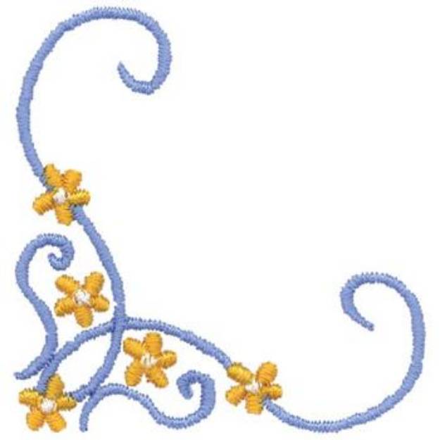 Picture of Floral Corner Scroll Machine Embroidery Design