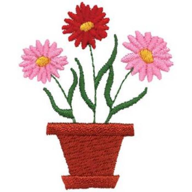 Picture of Flower Pot Machine Embroidery Design