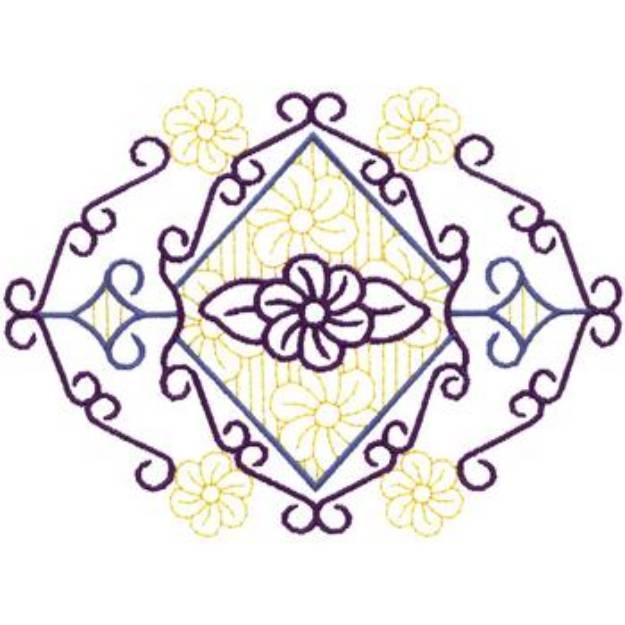 Picture of Floral Scroll Machine Embroidery Design