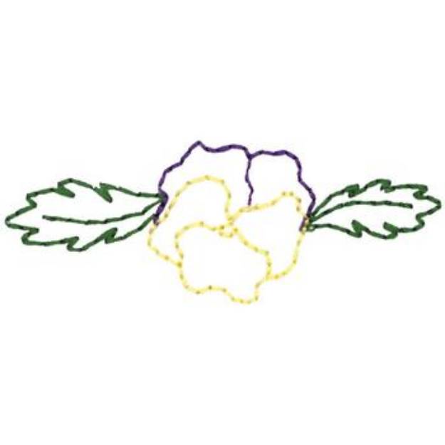 Picture of Pansy Outline Machine Embroidery Design