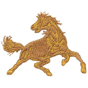Golden Horse Machine Embroidery Design