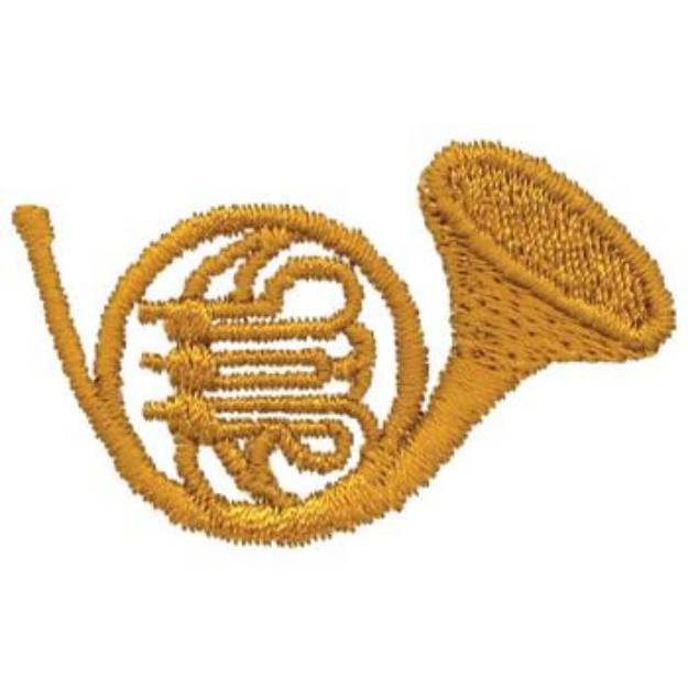 Picture of French Horn Machine Embroidery Design