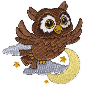 Flying Owl Machine Embroidery Design