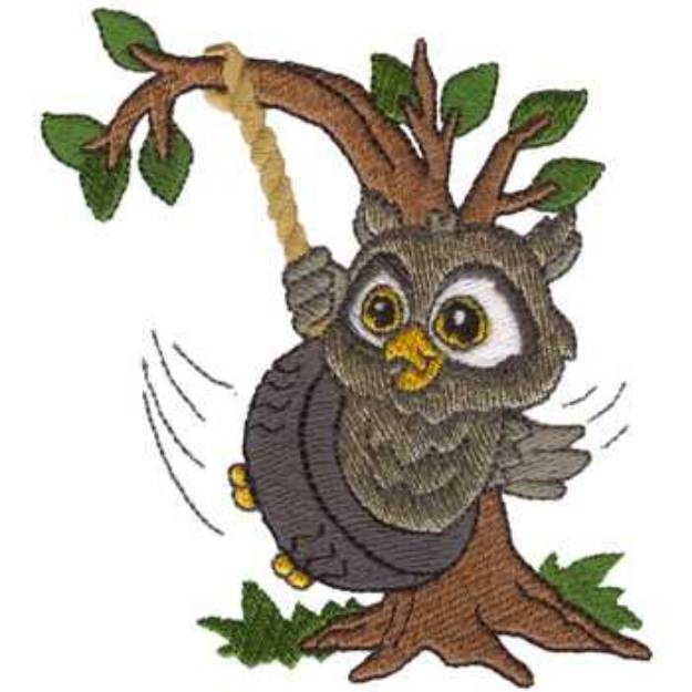 Picture of Swinging Owl Machine Embroidery Design