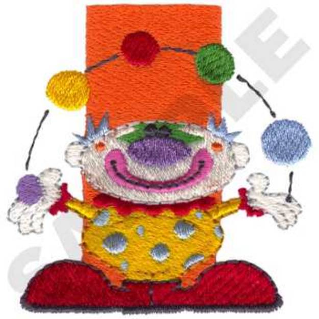 Picture of Juggling Clown Accent Machine Embroidery Design