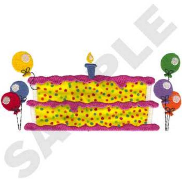 Picture of Birthday Accent Applique Machine Embroidery Design