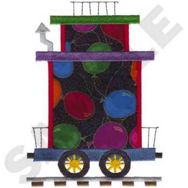 Picture of Caboose Applique Machine Embroidery Design