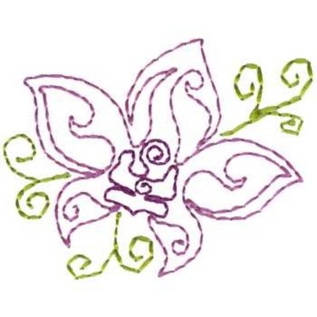 Picture of Orchid Machine Embroidery Design