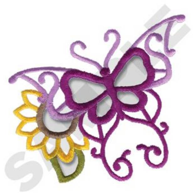 Picture of Elegant Butterfly Machine Embroidery Design