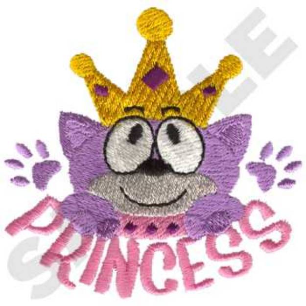 Picture of Princess Cat Machine Embroidery Design