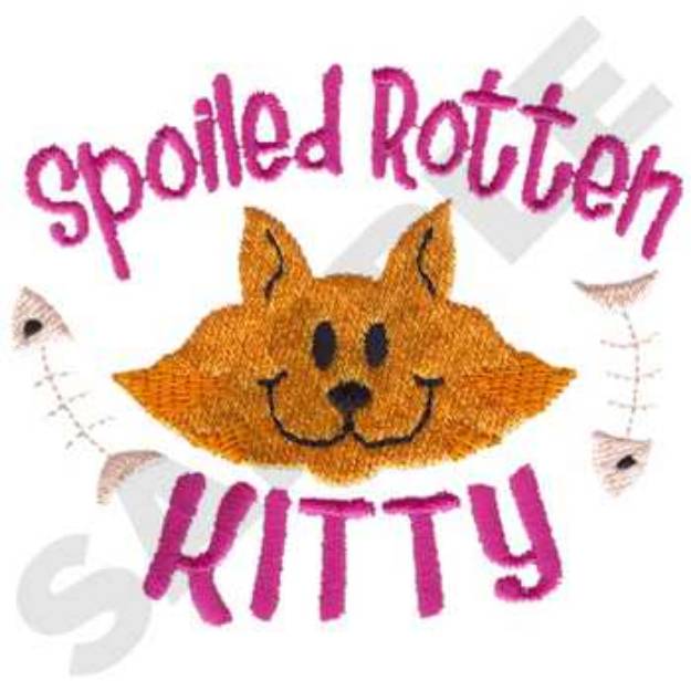 Picture of Spoiled Rotten Kitty Machine Embroidery Design