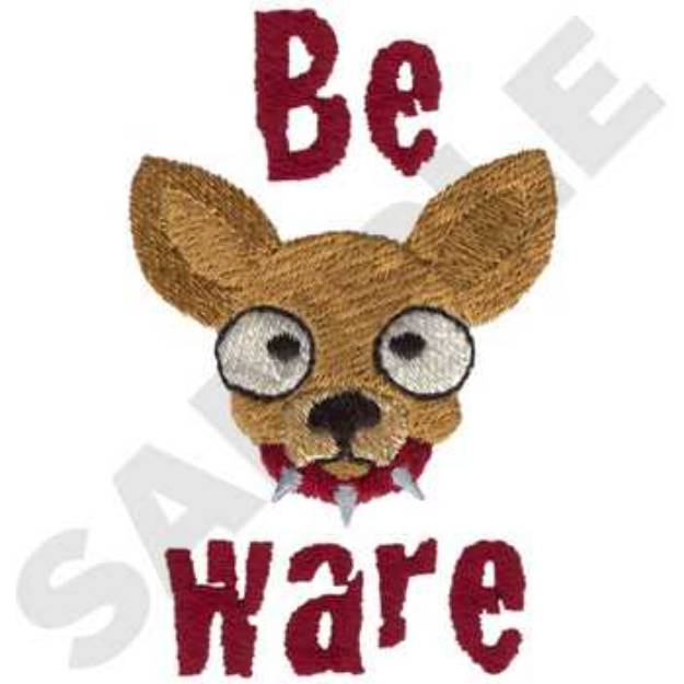 Picture of Beware Chihuahua Machine Embroidery Design
