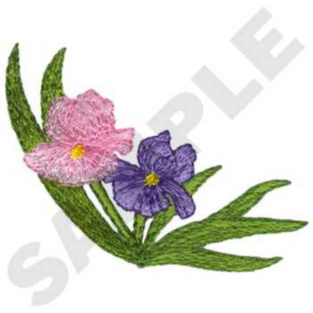 Picture of Iris Corner Machine Embroidery Design