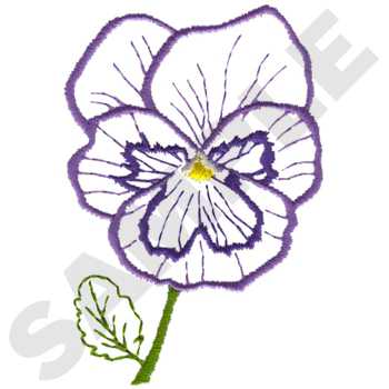 Pansy Outline Machine Embroidery Design