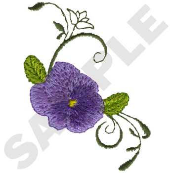 Pansy With Scrolls Machine Embroidery Design