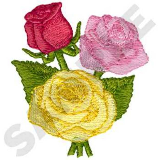 Picture of Rose Bunch Machine Embroidery Design