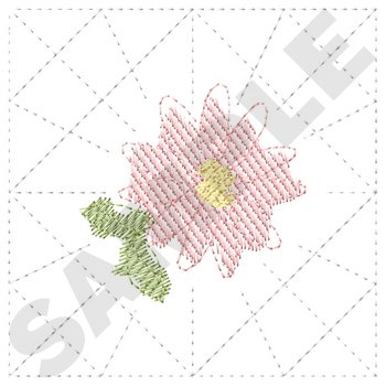 Quilt Stitched Daisy Machine Embroidery Design