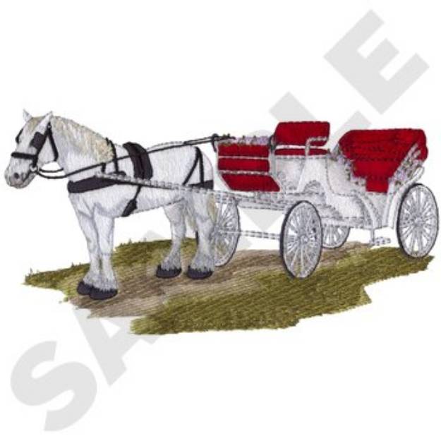 Picture of Horse Drawn Carriage Machine Embroidery Design