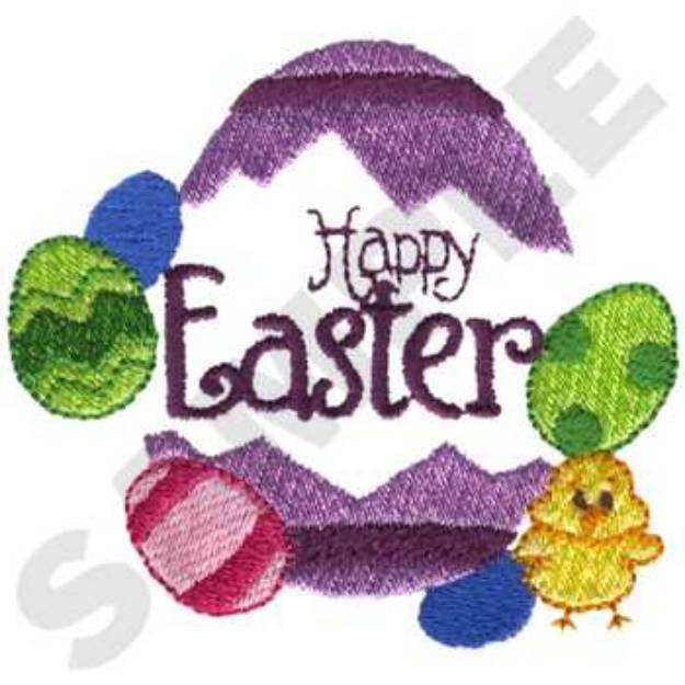 Picture of Happy Easter Machine Embroidery Design