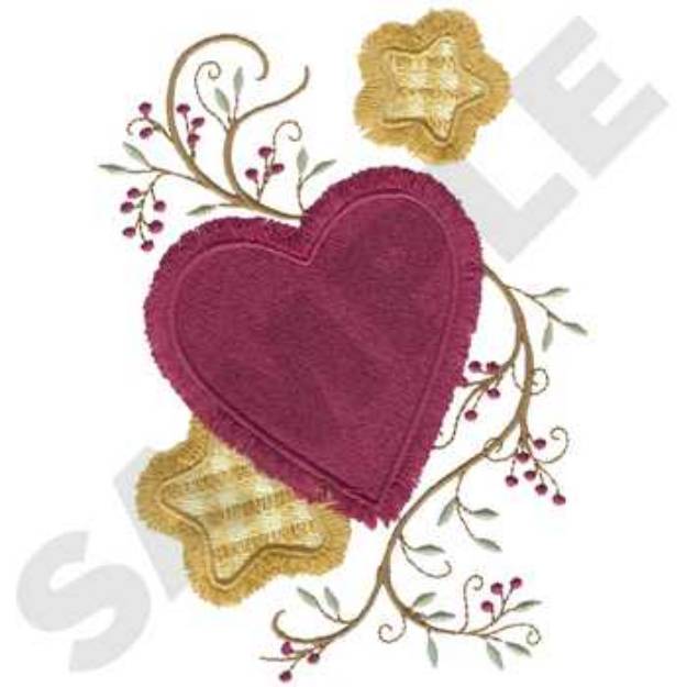 Picture of Fringe Primitive Heart Machine Embroidery Design