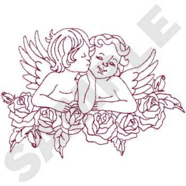 Picture of Victorian Cherubs Machine Embroidery Design