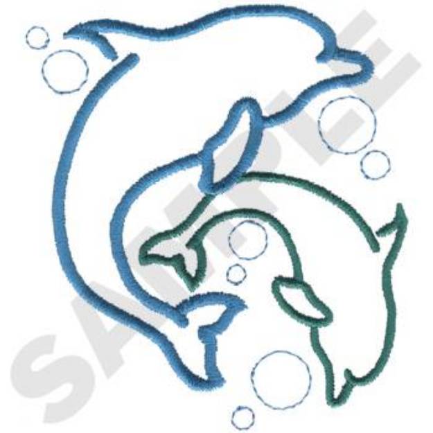 Picture of Dolphins Machine Embroidery Design