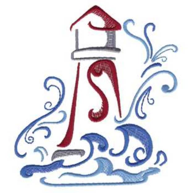 Picture of Lighthouse Scene Machine Embroidery Design