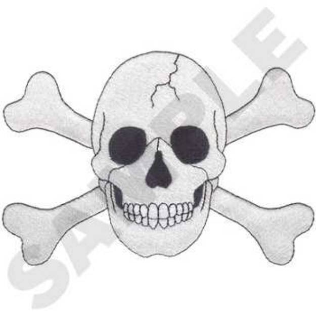 Picture of Skull And Crossbones Machine Embroidery Design